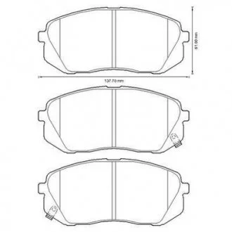 Тормозные колодки передние Huyndai i40, ix35, Tucson / Kia Carens, Soul, Sportage Jurid 572612J
