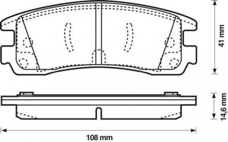 Гальмівні колодки задні OPEL SINTRA/MITSUBISHI 3000/BUICK/CADILLAC/CHEVROLET/OLDSMOBILE/PONTIAC Jurid 573062J (фото 1)