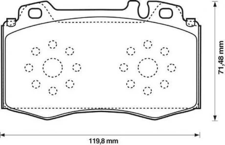 Гальмівні колодки передні MERCEDES-BENZ C/CLK/CLS/E/S/SL/SLK Jurid 573092J