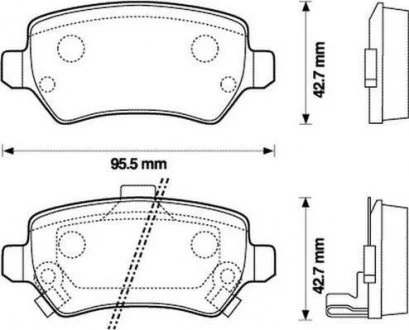 Тормозные колодки задние OPEL ASTRA/COMBO/MERIVA/ZAFIRA KIA VENGA CHRYSLER CONCORDE CHEVROLET CORSA/A Jurid 573122J
