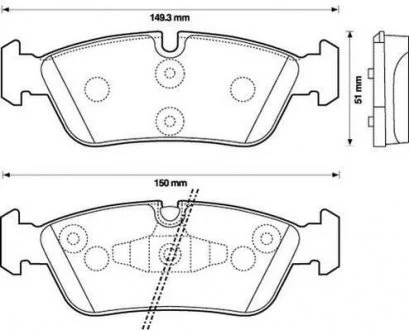 Тормозные колодки передние BMW 1 / 3 Jurid 573138J