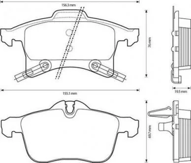 Тормозные колодки передние Opel Astra /Corsa / Combo /Zafira Jurid 573153J