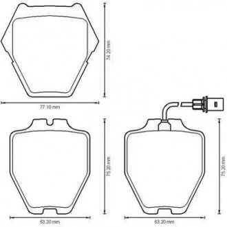 Тормозные колодки перед. (с пр. датч.) AUDI A6/S6 97-05 VW Passat 00-05, Phaeton 02- Jurid 573208J