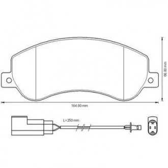 Тормозные колодки передние Ford Transit V-348 2006- RWD (с датчиками) Jurid 573275J