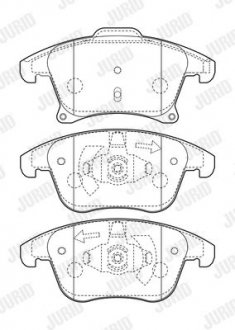 Комплект колодок тормозных дисковых тормозов (4шт) Jurid 573674J (фото 1)