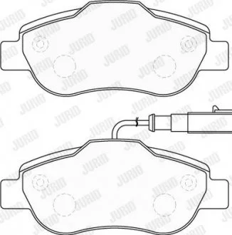 Колодки гальмівні Ford KA 1,3 TDCI (10/2008 ->); Fiat 500 1.2; 1.3 D Multijet (10/2007 ->) Jurid 573839J