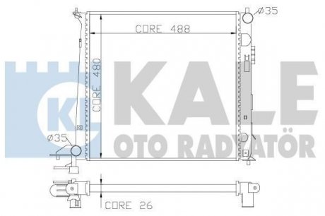 HYUNDAI Радиатор охлаждения ix35,Kia Sportage 1.7/2.0CRDi 10- KALE 341960 (фото 1)