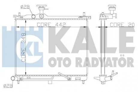 HYUNDAI Радиатор охлаждения с АКПП i10 1.1 08- KALE 341970