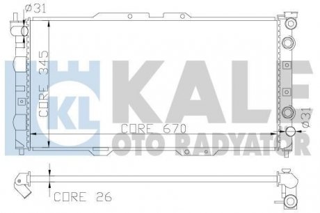 MAZDA Радиатор охлаждения Mazda 323 F V 1.5/1.8 94- KALE 342015 (фото 1)