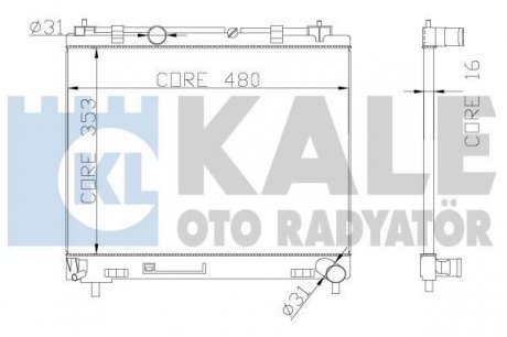 TOYOTA Радиатор охлаждения Yaris 1.4 D-4D 05- KALE 342140 (фото 1)