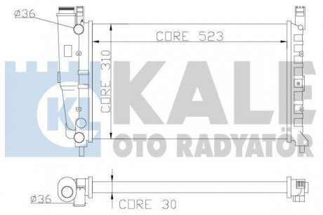 FIAT Радиатор охлаждения Fiorino 1.4/1.6 94- KALE 342265