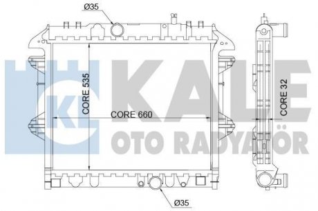 TOYOTA Радиатор охлаждения с АКПП Hilux VII 2.5.3.0 D-4D 05- KALE 342335 (фото 1)