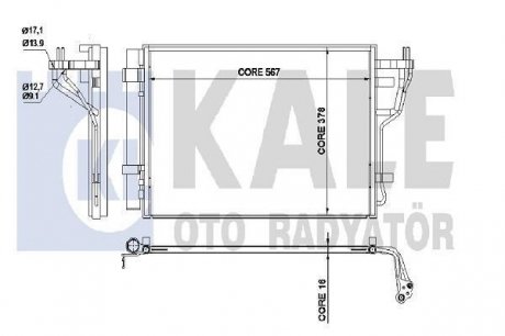 KIA Радиатор кондиционера Cerato II 1.6/2.0 09- KALE 342535 (фото 1)