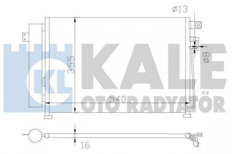KIA Радиатор кондиционера Rio II 1.5CRDi 05- KALE 343125
