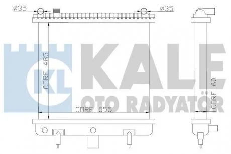 LANDROVER Радиатор охлаждения Range Rover II 2.5D 94- KALE 350500