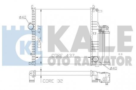 FIAT Радиатор охлаждения Grande Punto 1.3d 08-,Opel Corsa D 1.0/1.4 06- KALE 352100