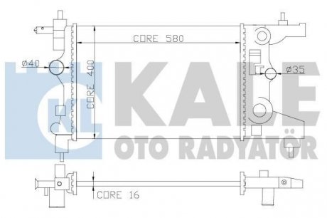 OPEL Радиатор охлаждения Astra J,Chevrolet Cruze 1.6/1.8 09- KALE 355200