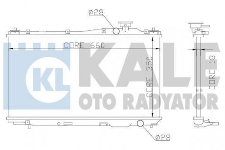 HONDA Радиатор охлаждения Civic VII 1.4/1.7 01- KALE 357000