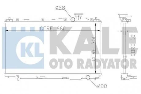 HONDA Радиатор охлаждения Civic VII 1.4/1.7 01- KALE 357000