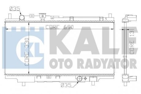 MAZDA Радиатор охлаждения 323 C/P/S V 1.3/2.0D 94- KALE 359800 (фото 1)