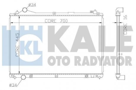 NISSAN Радиатор охлаждения Pathfinder 3.3 97- KALE 362600 (фото 1)