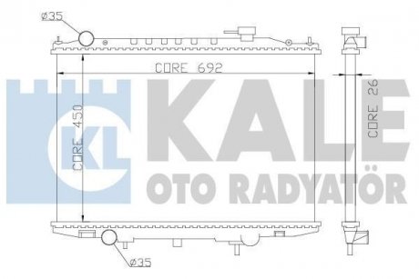 Радиатор охлаждения Nissan NP300 (08-), Pick Up (98-) 2.5D OTO RADYATOR KALE 362900 (фото 1)