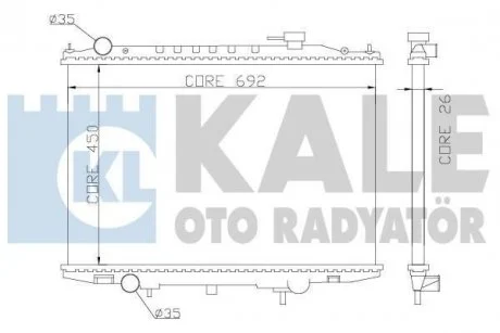 Радиатор охлаждения Nissan NP300 (08-), Pick Up (98-) 2.5D OTO RADYATOR KALE 362900 (фото 1)