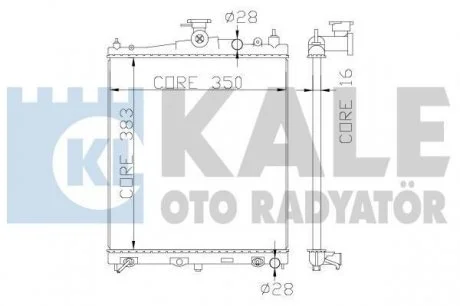 Радіатор охолодження двигуна (паяний) Nissan Micra (03-), Note (04-) АКПП 1.2i, 1.4i, 1.6i OTO RADYATOR KALE 363200