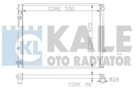 OPEL Радиатор охлаждения Combo Tour,Corsa C 1.4/1.8 KALE 363600