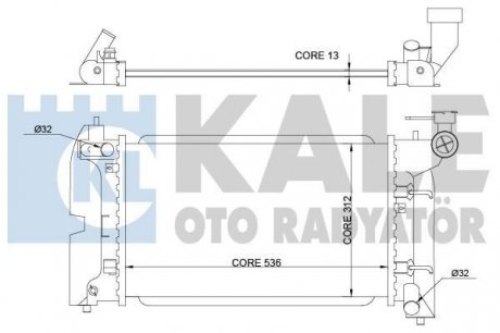 TOYOTA Радиатор охлаждения Corolla 1.4/1.6 01- KALE 366200 (фото 1)