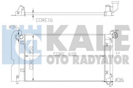 TOYOTA Радиатор охлаждения с АКПП Avensis,Corolla 1.4/1.8 01- KALE 366800 (фото 1)
