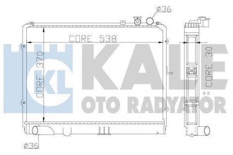 KIA Радиатор охлаждения Carens II,Pregio 2.0CRDi/2.7D 97- KALE 369900