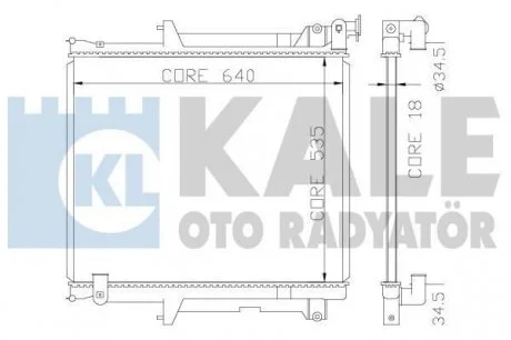 Радіатор охолодження двигуна (паяний) Mitsubishi L200 (05-) 2.5Di-D OTO RADYATOR KALE 370400 (фото 1)