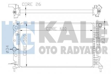 OPEL Радиатор охлаждения Vectra B 1.6/2.2 KALE 374100 (фото 1)