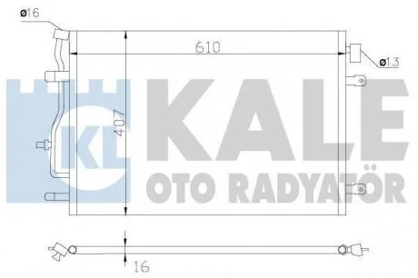 VW Радиатор кондиционера Audi A4/6 00- KALE 375700