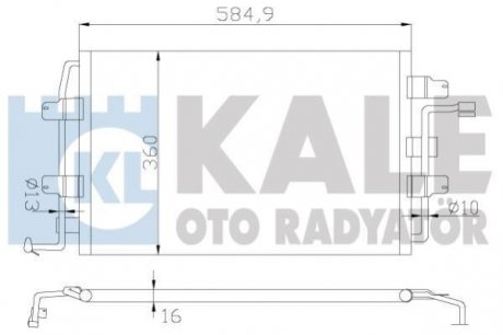 VW Радиатор кондиционера New Beetle 00- KALE 376400