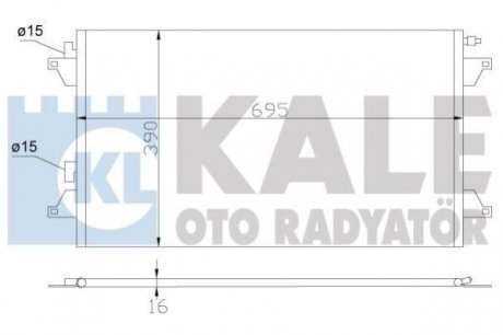 RENAULT Радиатор кондиционера Laguna I/II 99-,Vel Satis 02- KALE 382500 (фото 1)