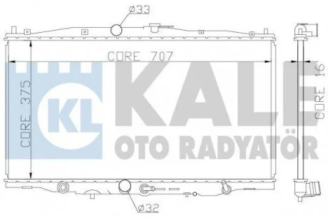 HONDA Радиатор охлаждения Accord VII 2.0 03- KALE 384100