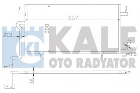 CITROEN Радиатор кондиционера Berlingo,Xsara,Peugeot Partner 1.8D/1.9D 98- KALE 385500 (фото 1)