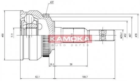 ШРУС наружный 0374015 0374126 без пыльника Loebro 301064 Внешнее зубчатое соед. со стороны колеса 33, Внутреннее зубчатое соединение со стороны колеса 25, С кольцом ABS, Число зубцов кольца ABS 43 OPEL ASCONA-C KADETT-E CALIBRA VECTRA-A KAMOKA 6254