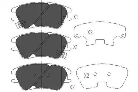Фото 1 - parts hyundai тормозные колодки передн.atos 99- KAVO KBP-3009 PARTS HYUNDAI Тормозные колодки передн.Atos 99- KAVO KBP-3009 (фото 1)