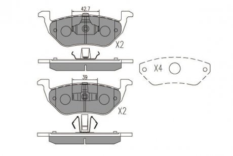 PARTS MAZDA Тормозные колодки задн. Tribute 04- KAVO KBP-4568 (фото 1)
