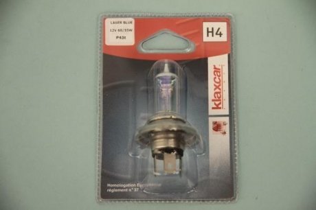 Лампа накаливания "H4" 12В 60/55Вт Blister, Laser Blue KLAXCAR FRANCE 86235X (фото 1)