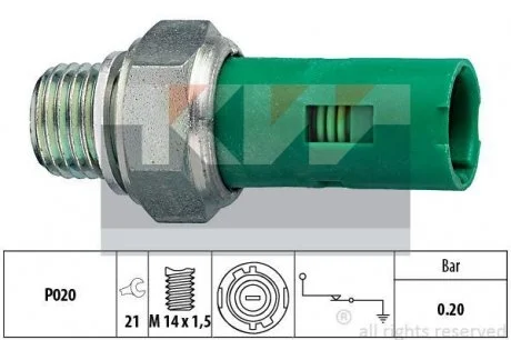 Датчик тиску масла, 1.9, 2.0 KW 500131