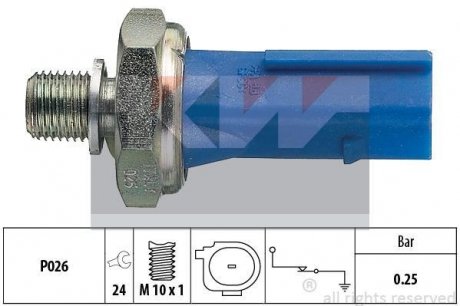 Датчик тиску масла, 1,4-1,9 TDI KW 500133 (фото 1)