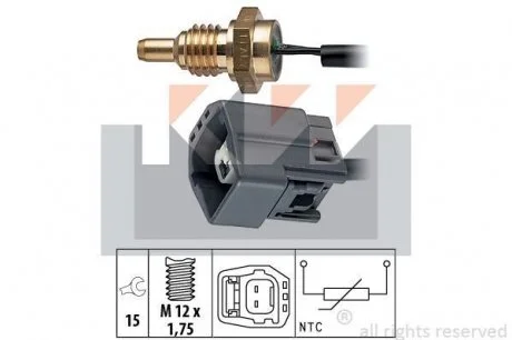 530 295 Датчик температури охолодж. рідини/масла/топлива (аналог EPS 1.830.295/Facet 7.3295) Датчик температури охол. рідини Ford KW 530295