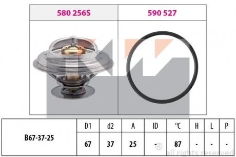 Термостат, VW Crafter, LT, T4 2.5TDI 91- KW 580256
