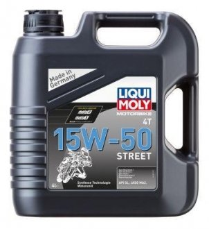 ОЛИВА 4T НС-СИНТ. ДЛЯ МОТОЦИКЛОВ MOTORBIKE 4T 15W-50 STREET 4Л LIQUI MOLY 1689