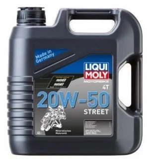 ОЛИВА МОТОРНАЯ МИНЕРАЛЬНАЯ MOTORBIKE 4T 20W-50 STREET 4Л LIQUI MOLY 1696