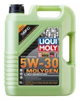 LM 5л Molygen New Generation 5W-30 НС-синтетическое моторное масло (для азиатских и американских авто) API SN, ILSAC GF-5 LIQUI MOLY 9952 (фото 1)